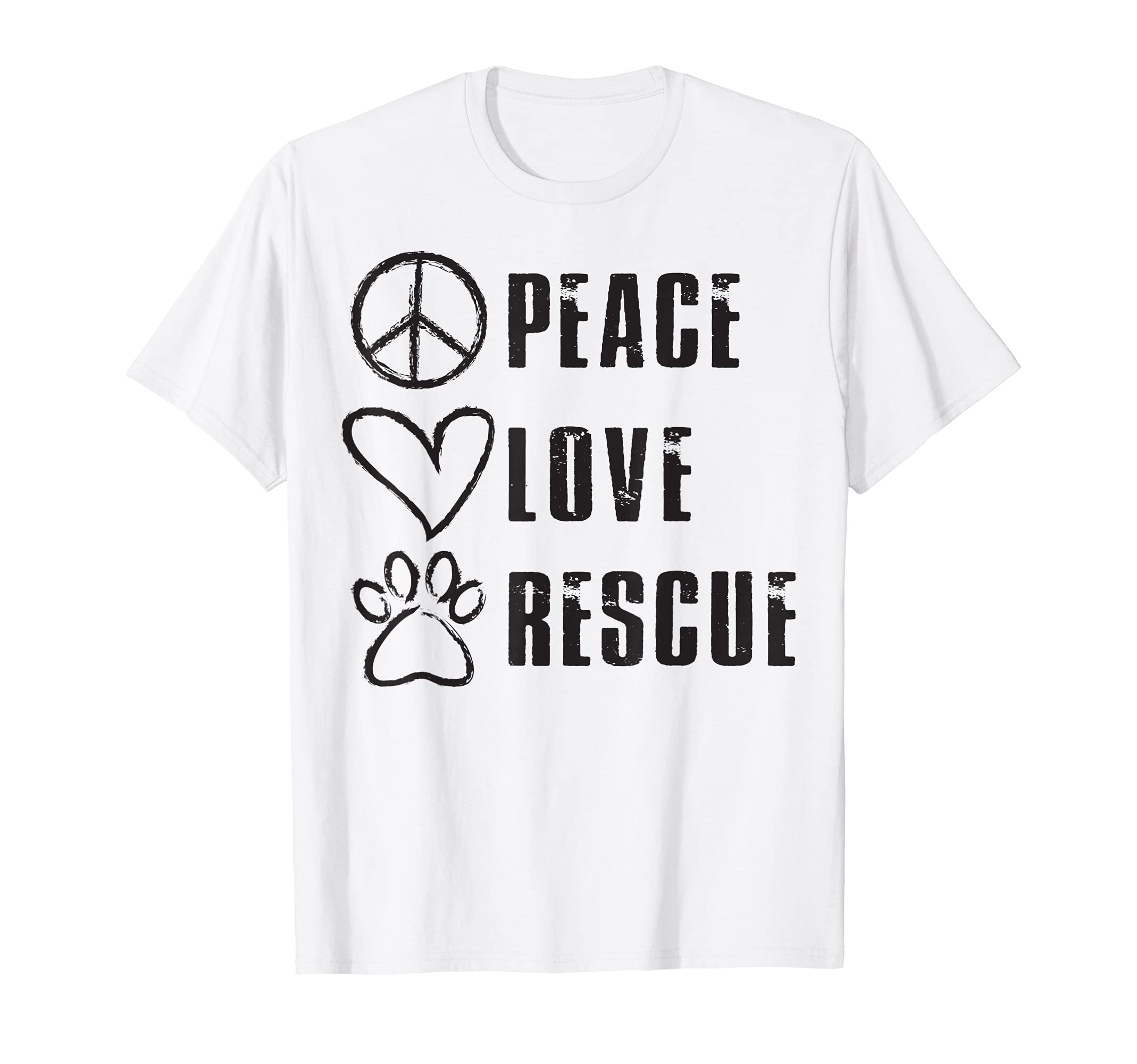 Animal Shelter Rescue Peace Love T-Shirt - Casual Everyday Wear Unisex - T-Shirt, Sweatshirt, Hoodie