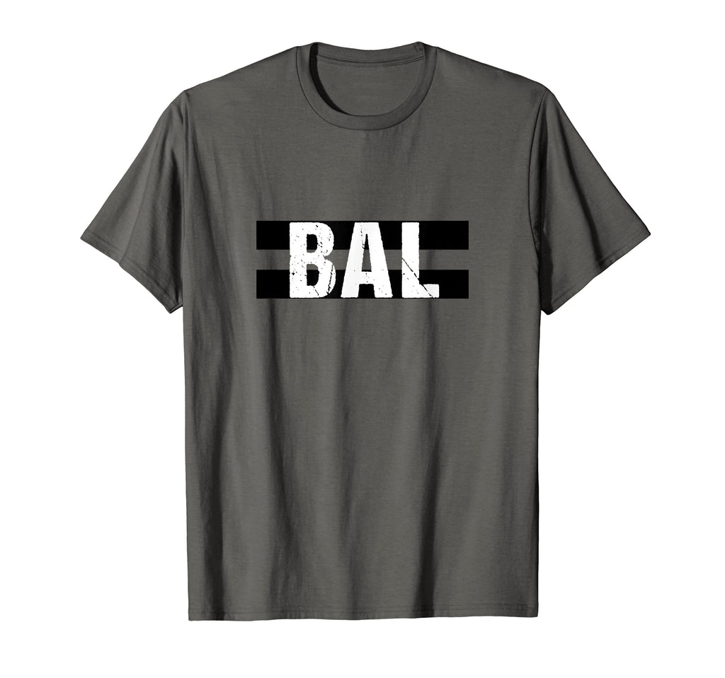 Bal Letters Baltimore Md Striped Bal T-Shirt - Fun Novelty Design Unisex - T-Shirt, Sweatshirt, Hoodie