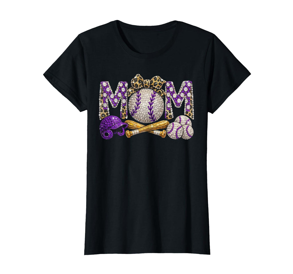 Funny Mom Mommy Mama Baseball Leopard T-Shirt - Novelty Apparel for Adults - T-Shirt, Sweatshirt, Hoodie
