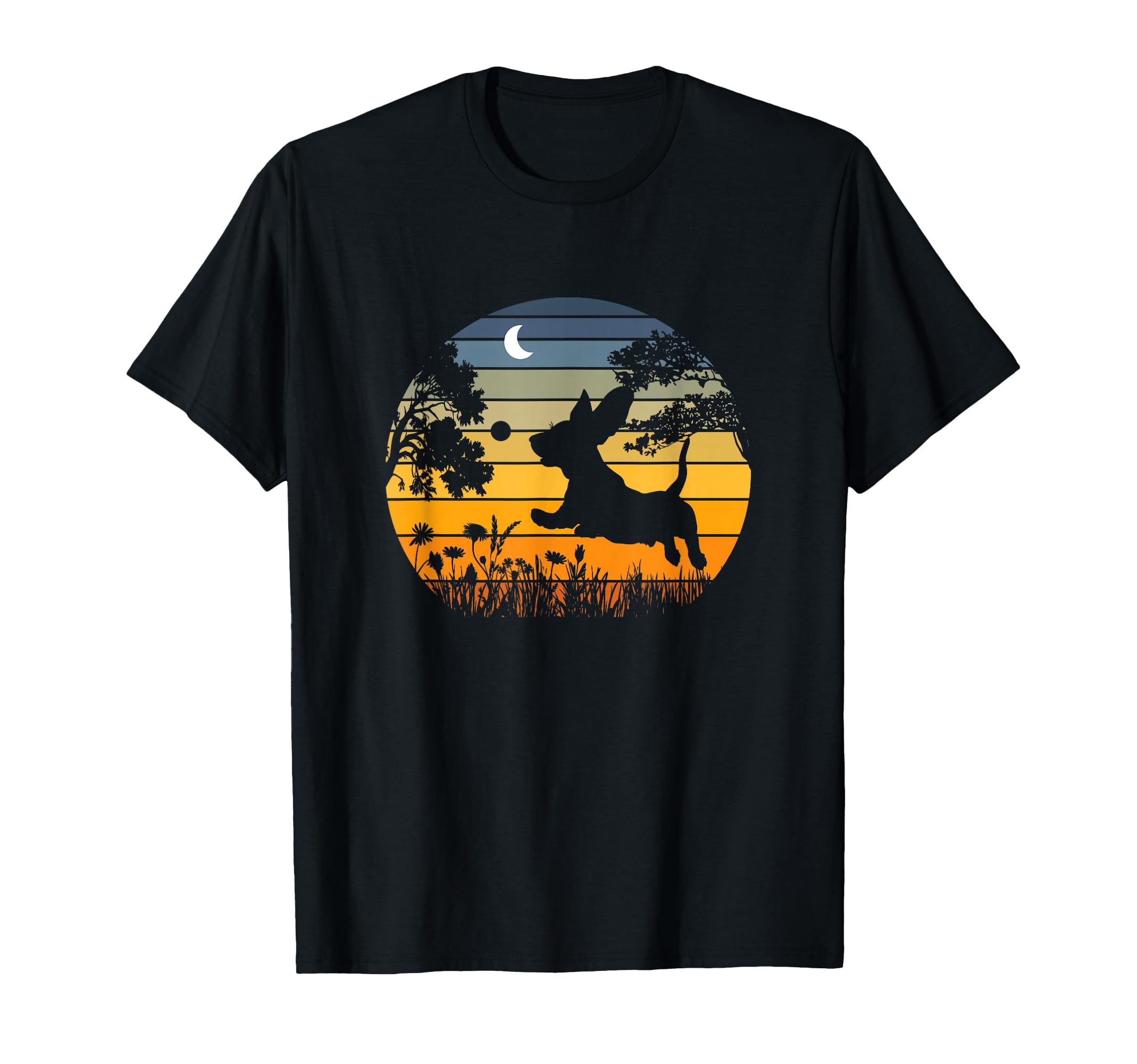 Sunset Garden Nature Lover Basset T-Shirt - Casual Everyday Wear Unisex - T-Shirt, Sweatshirt, Hoodie