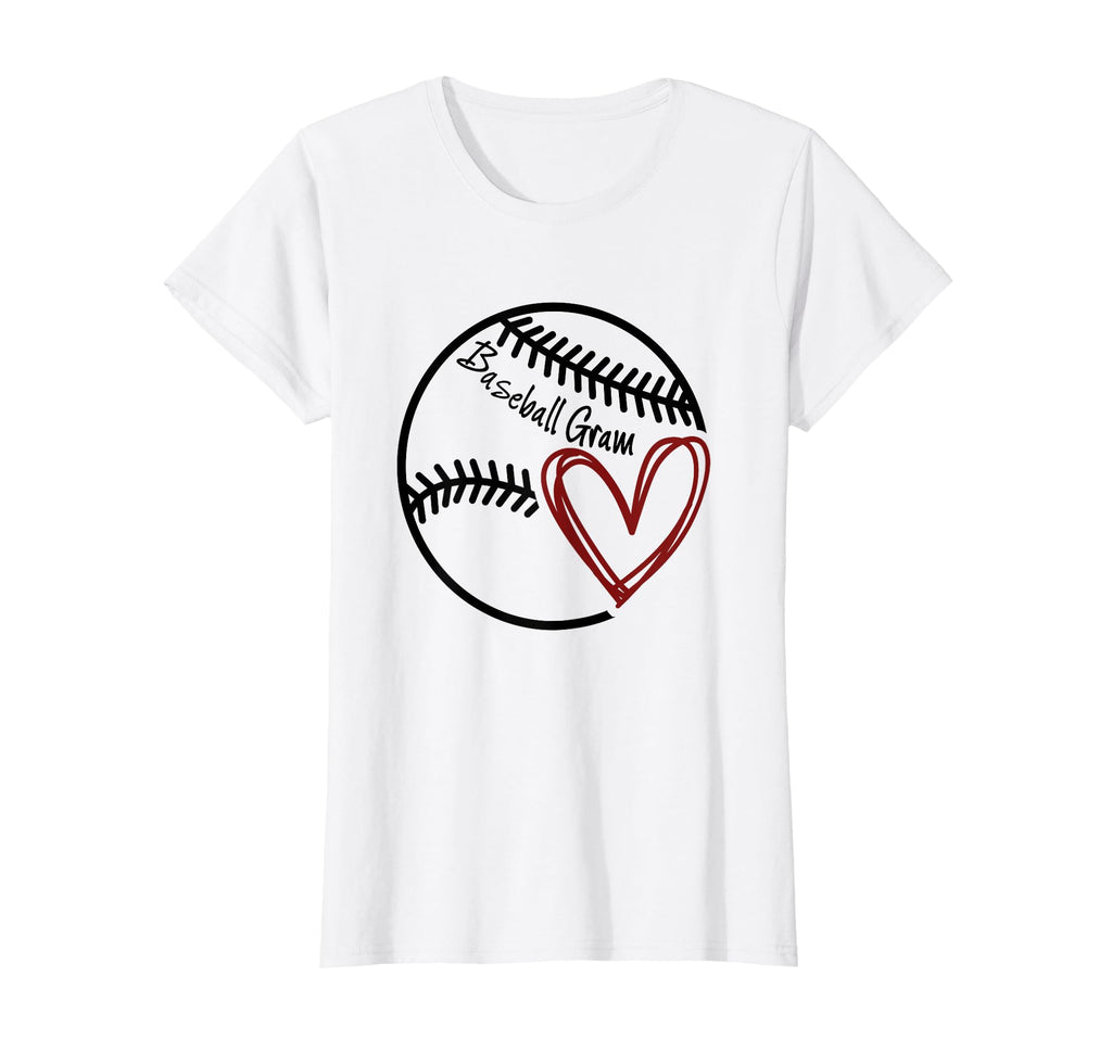 Baseball Gram Heart Grandma T-Shirt - Unique Graphic Unisex - T-Shirt, Sweatshirt, Hoodie