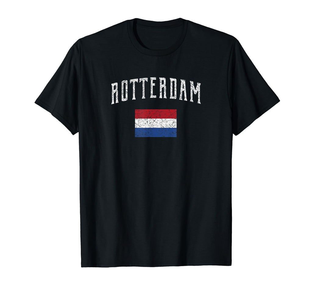 Rotterdam Netherlands Flag Distressed T-Shirt - Casual Everyday Wear Unisex - T-Shirt, Sweatshirt, Hoodie