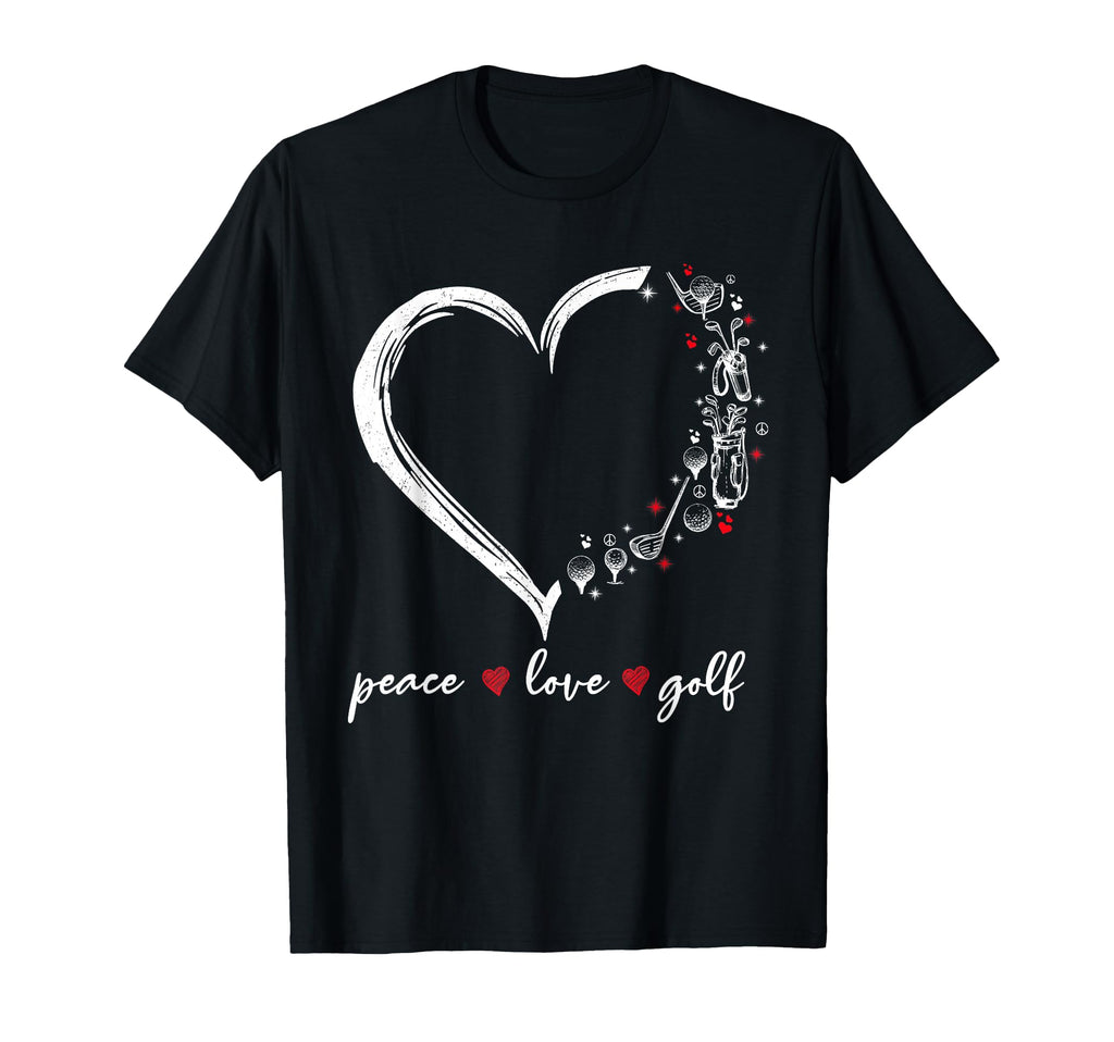 Heart Peace Love Golf Player Sport T-Shirt - Fun Novelty Design for Adults - T-Shirt, Sweatshirt, Hoodie