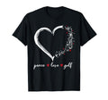 Heart Peace Love Golf Player Sport T-Shirt - Fun Novelty Design for Adults - T-Shirt, Sweatshirt, Hoodie
