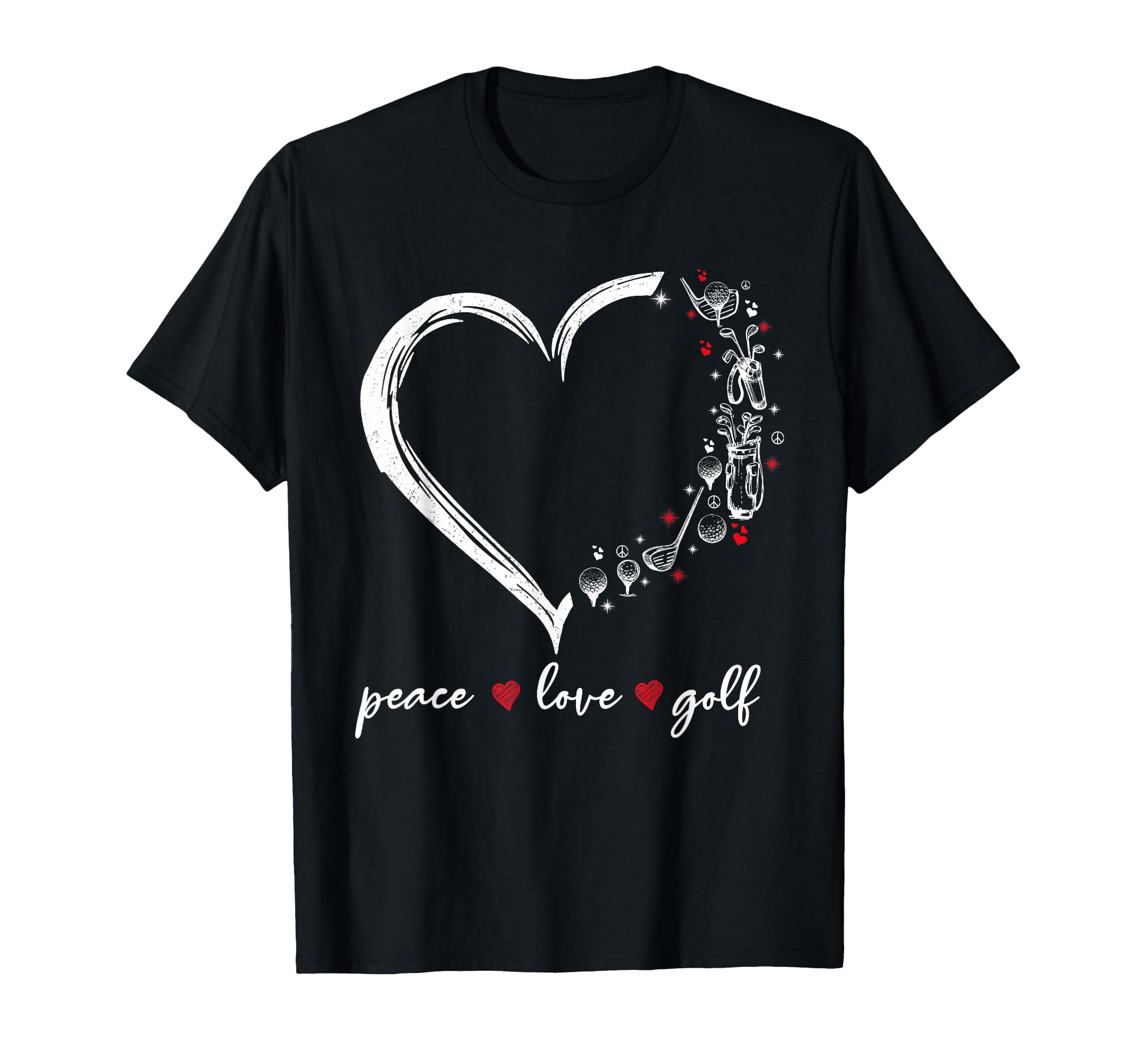 Heart Peace Love Golf Player Sport T-Shirt - Fun Novelty Design for Adults - T-Shirt, Sweatshirt, Hoodie