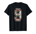 Baseball Jersey Number 9 Distressed T-Shirt - Minimalist Print Men Women - T-Shirt, Sweatshirt, Hoodie