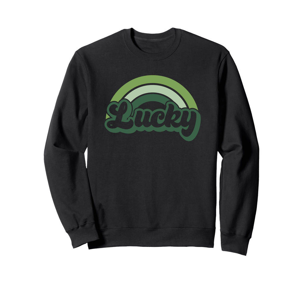 Lucky Green St Patricks Day Rainbow Sweatshirt - Custom Art Print Unisex - T-Shirt, Sweatshirt, Hoodie