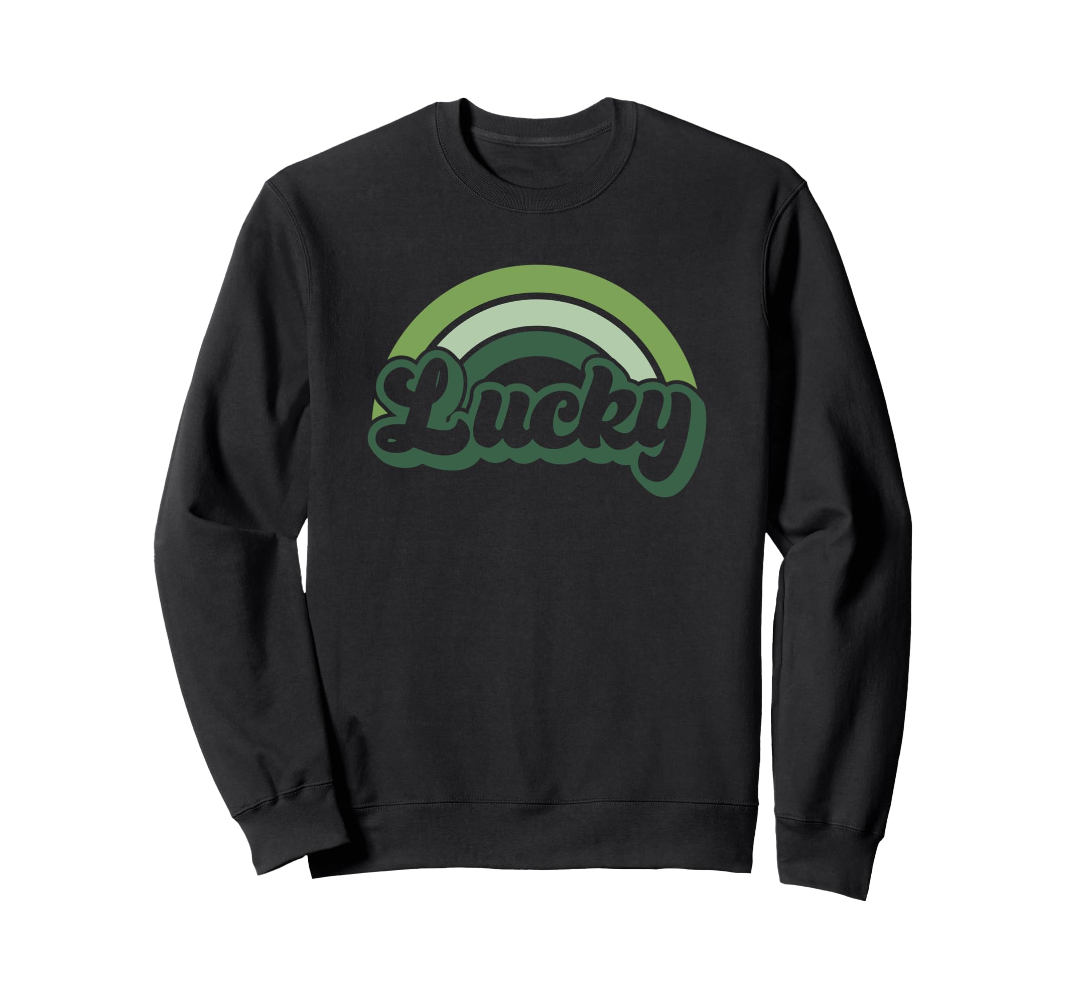 Lucky Green St Patricks Day Rainbow Sweatshirt - Custom Art Print Unisex - T-Shirt, Sweatshirt, Hoodie