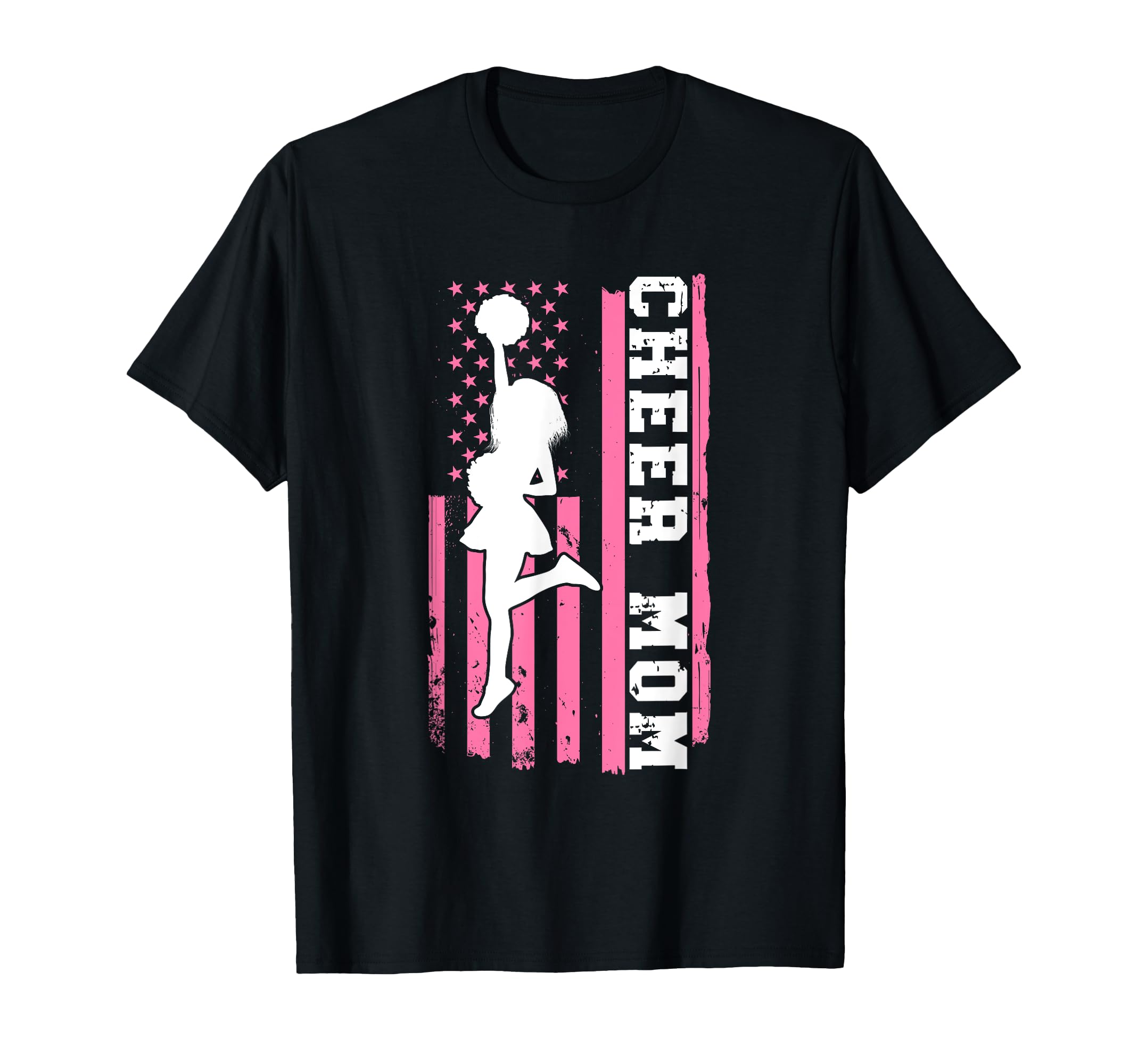 Cheer Mom American Flag T-Shirt - Casual Everyday Wear Men Women - T-Shirt, Sweatshirt, Hoodie