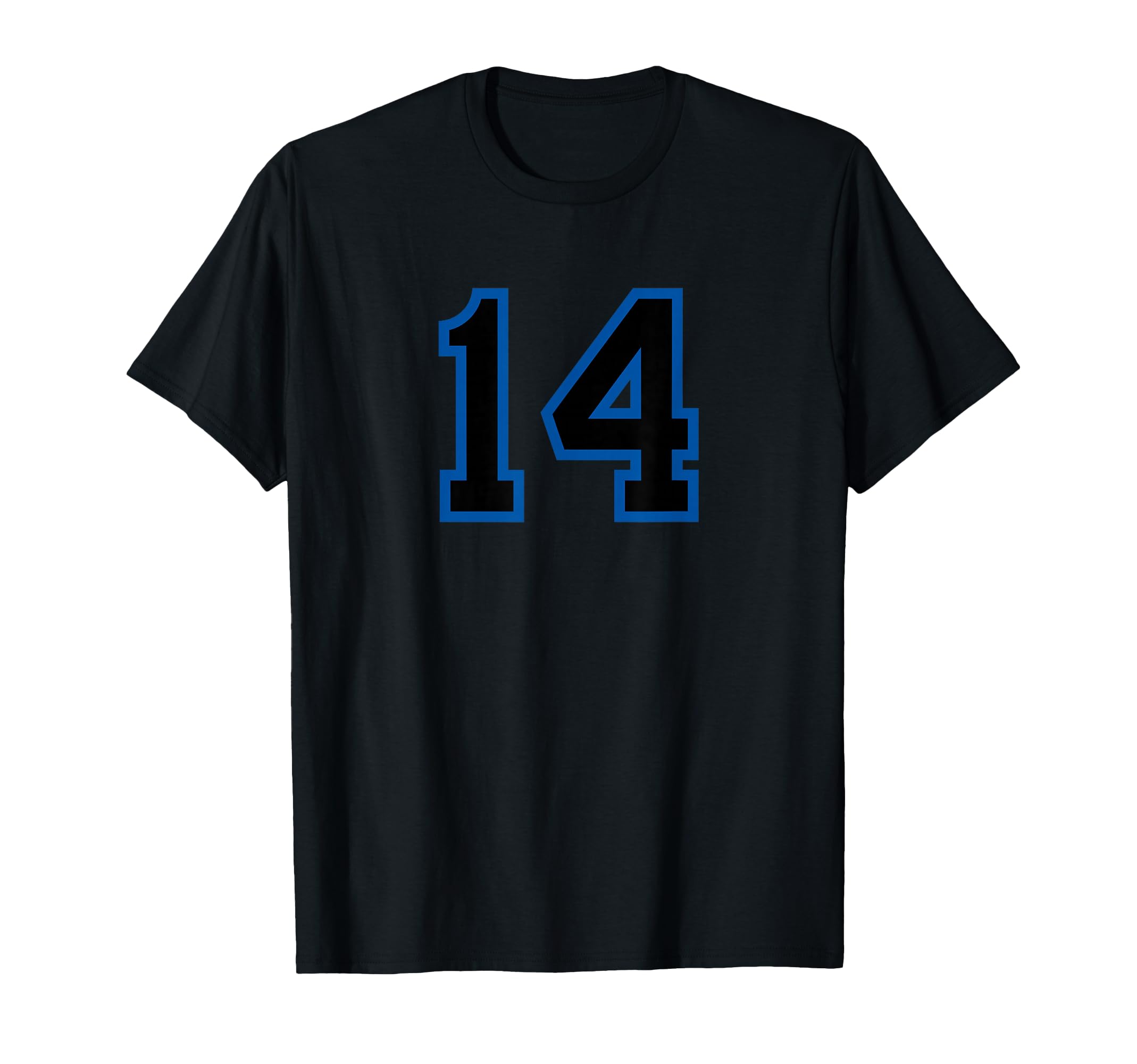 Blue Black Sport Team Number 14 T-Shirt - Graphic Print Men Women - T-Shirt, Sweatshirt, Hoodie