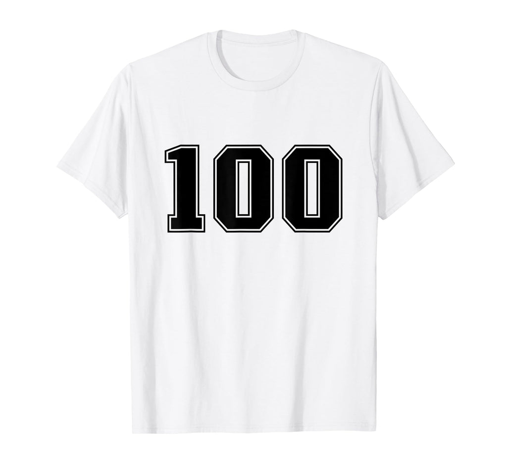 Number 100 Black Sports Fan Jersey T-Shirt - Custom Art Print Men Women - T-Shirt, Sweatshirt, Hoodie