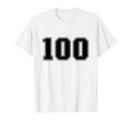 Number 100 Black Sports Fan Jersey T-Shirt - Custom Art Print Men Women - T-Shirt, Sweatshirt, Hoodie