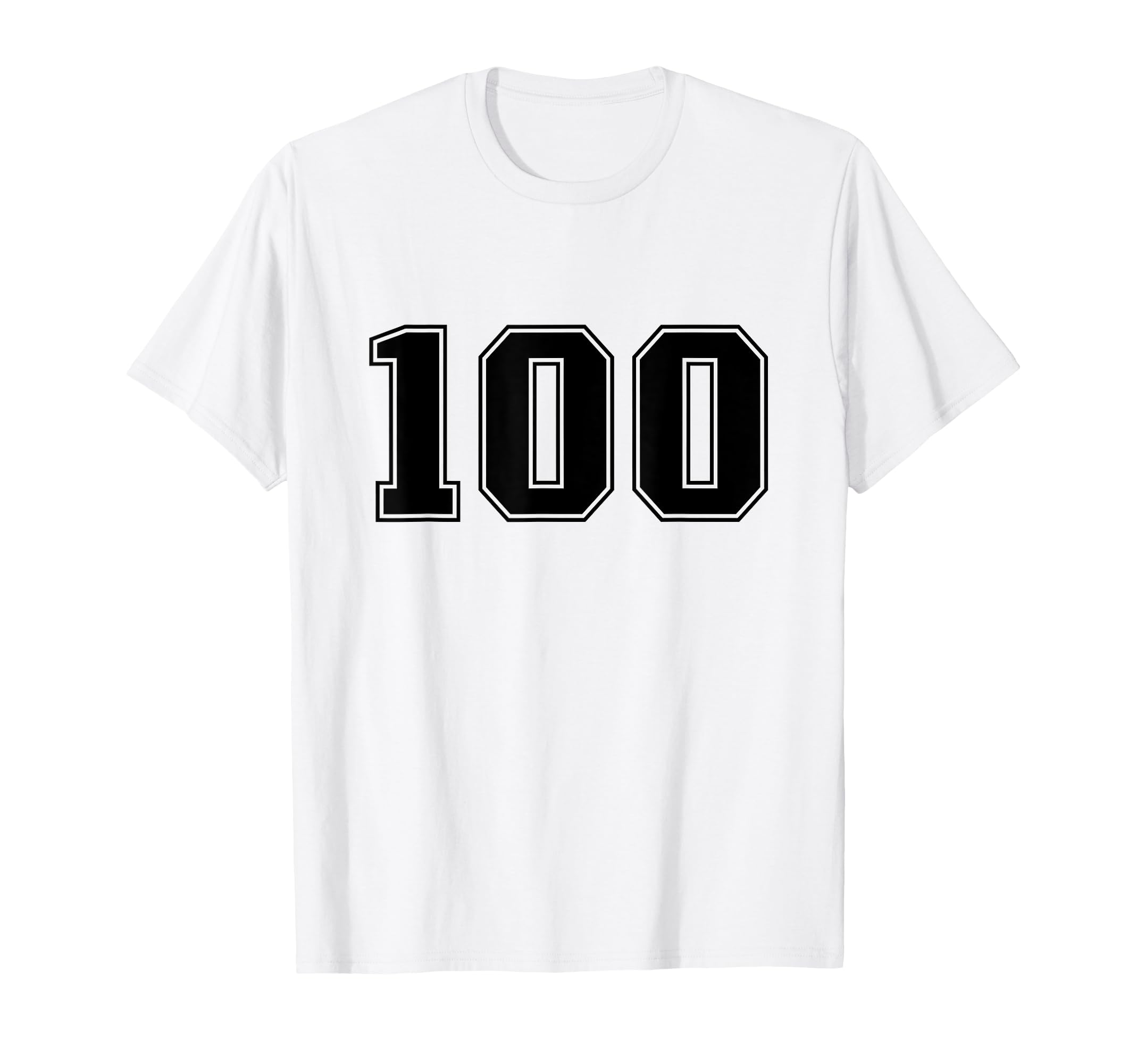 Number 100 Black Sports Fan Jersey T-Shirt - Custom Art Print Men Women - T-Shirt, Sweatshirt, Hoodie
