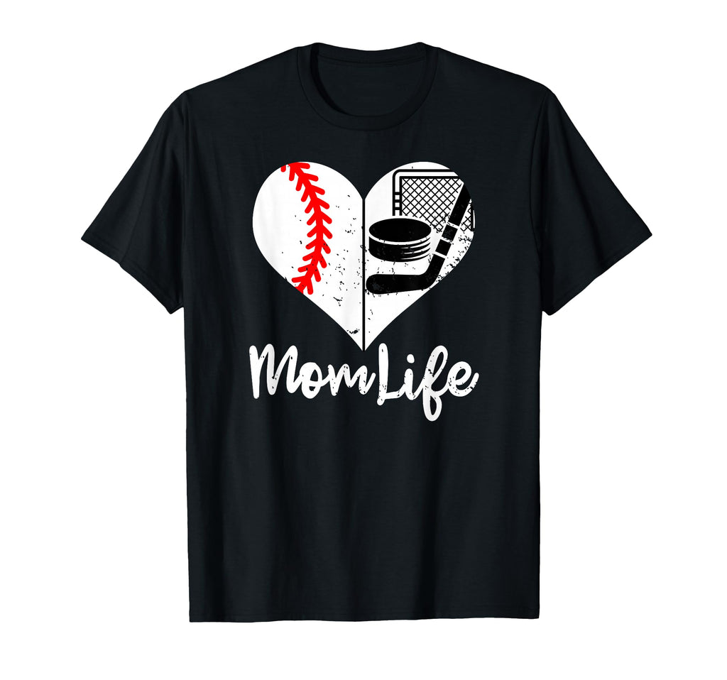 Mom Life Funny Baseball Hockey Mom T-Shirt - Trendy Graphic for Adults - T-Shirt, Sweatshirt, Hoodie