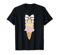 Baseball Coquette Bow Ice Cream Mom Mama T-Shirt - Graphic Print Men Women - T-Shirt, Sweatshirt, Hoodie