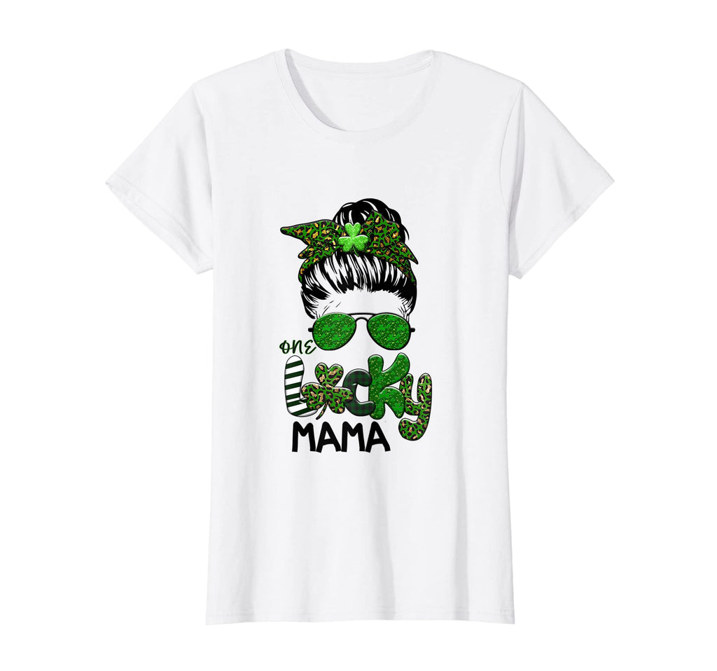 Womens One Lucky Dialysis Mama Messy T-Shirt - Novelty Apparel Men Women - T-Shirt, Sweatshirt, Hoodie