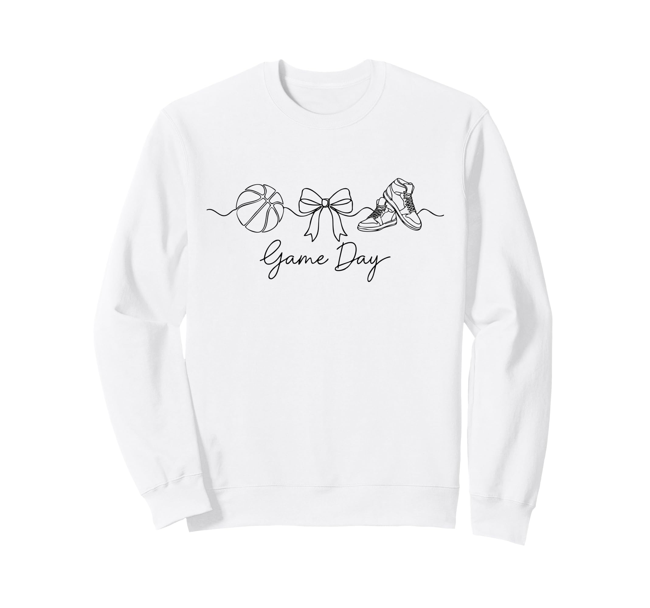 Game Day Basketball Mom Ball Bow Sweatshirt - Custom Art Print Unisex - T-Shirt, Sweatshirt, Hoodie