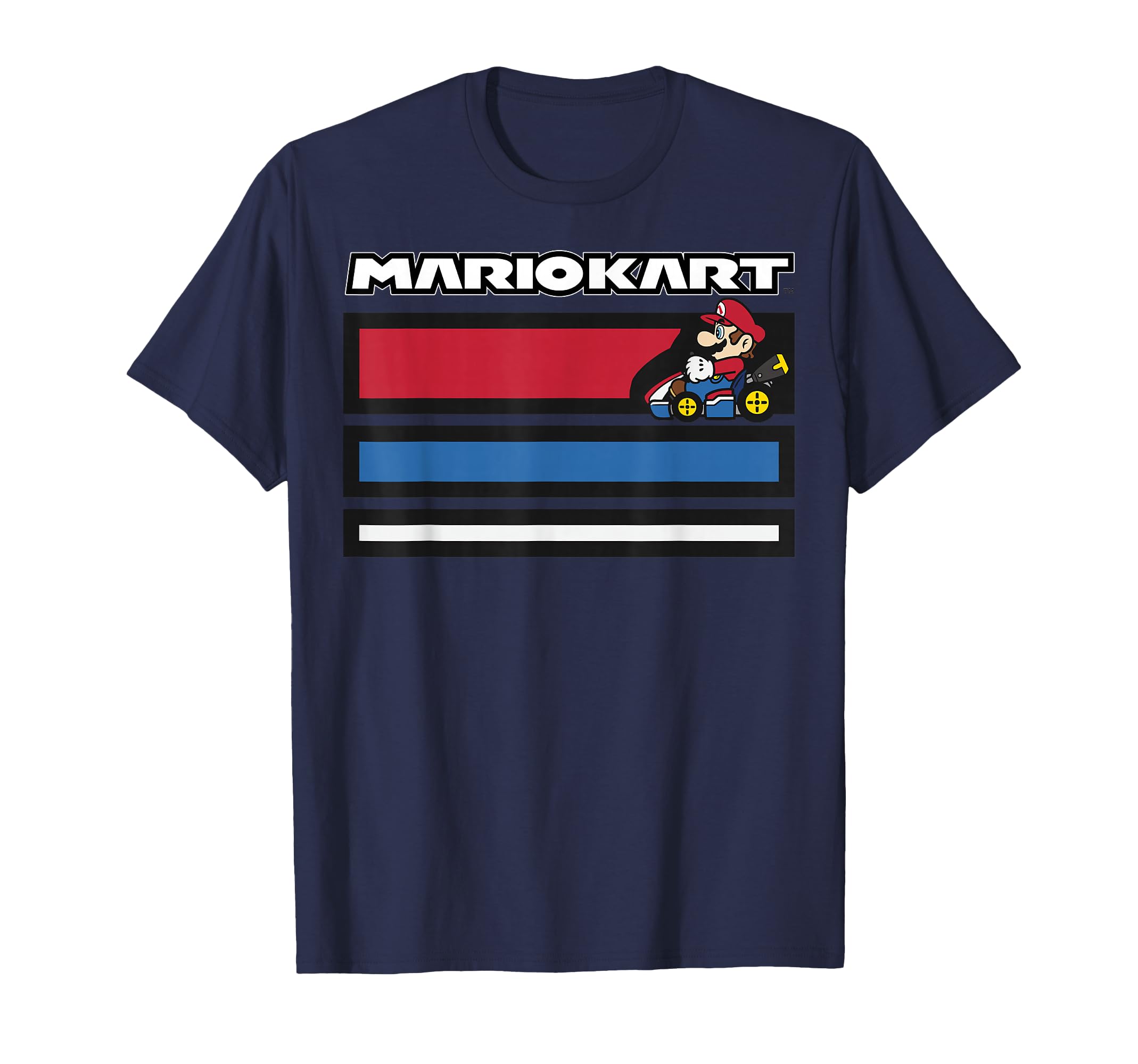 Mario Kart Stripes Racing T-Shirt - Unique Graphic for Adults - T-Shirt, Sweatshirt, Hoodie
