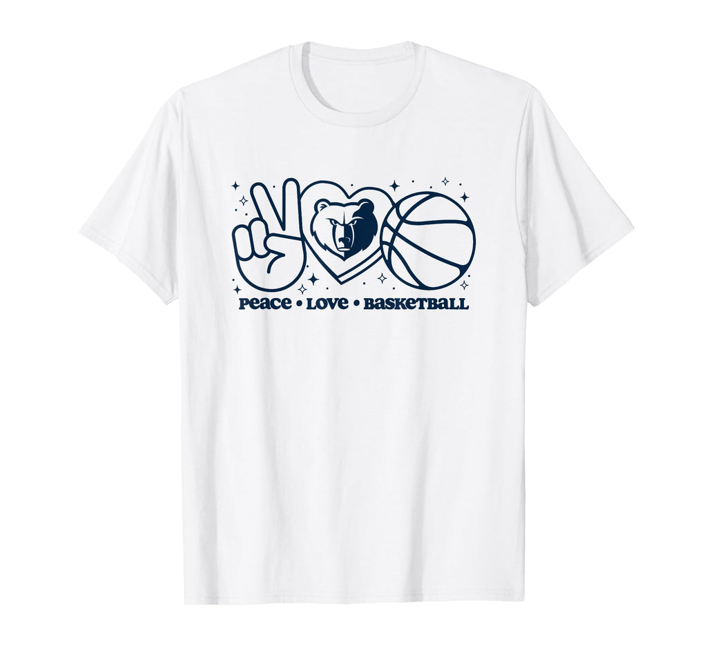 Nba Memphis Grizzlies Peace Love T-Shirt - Aesthetic Graphic Unisex - T-Shirt, Sweatshirt, Hoodie