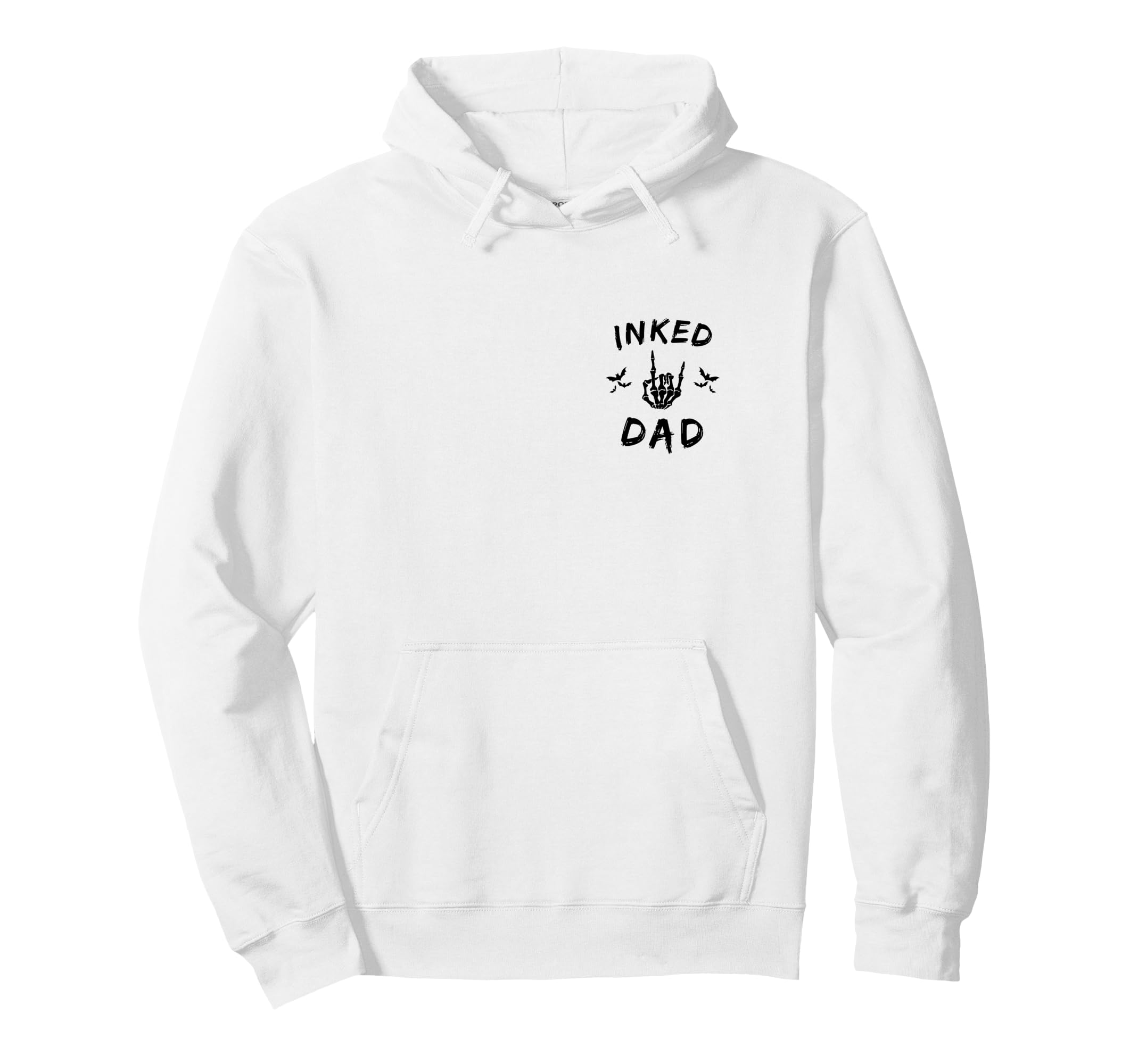 Inked Dad Skeleton Hand Rock Roll Bats Hoodie - Streetwear Style Men Women - T-Shirt, Sweatshirt, Hoodie