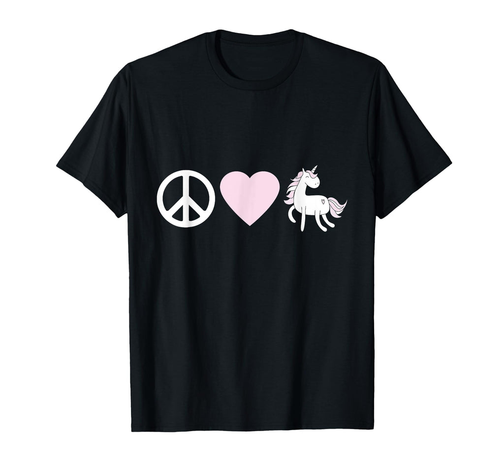 Peace Love Unicorns T-Shirt - Graphic Print Unisex - T-Shirt, Sweatshirt, Hoodie