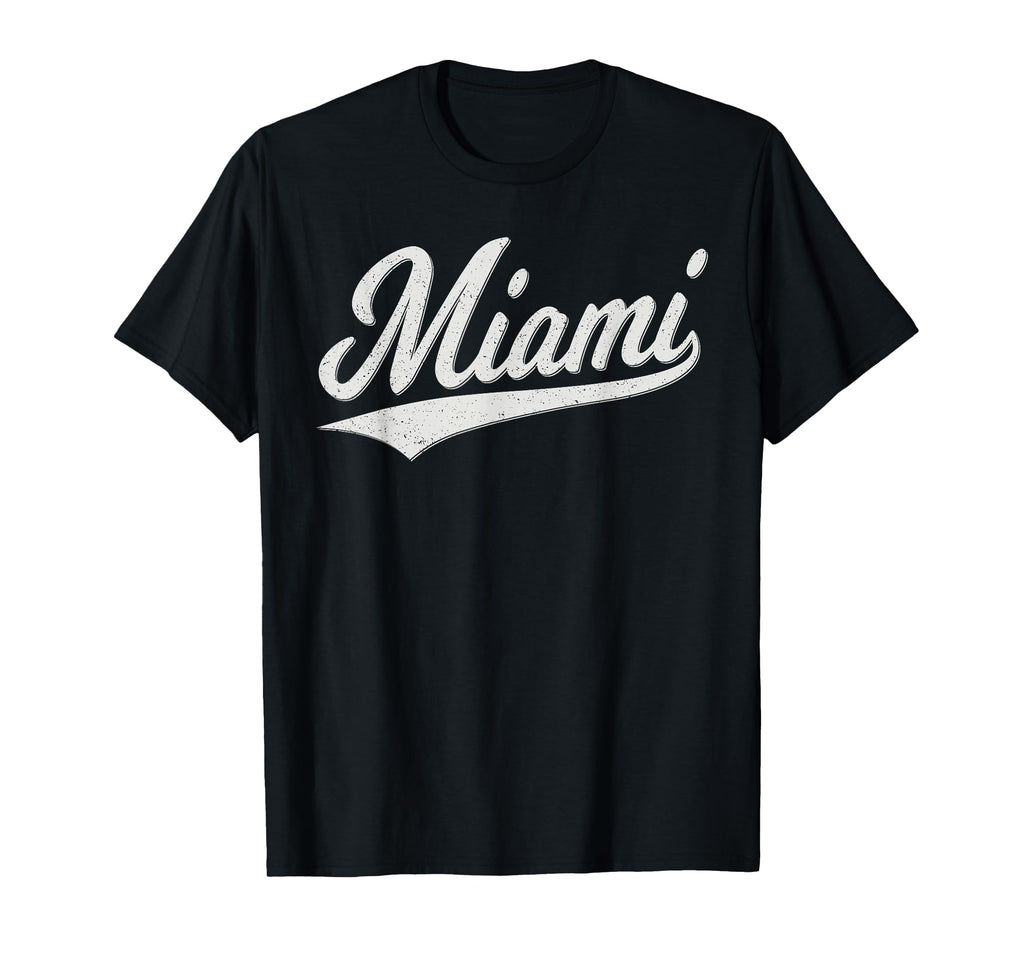 Miami Florida Varsity Script Sporty T-Shirt - Unique Graphic Men Women - T-Shirt, Sweatshirt, Hoodie