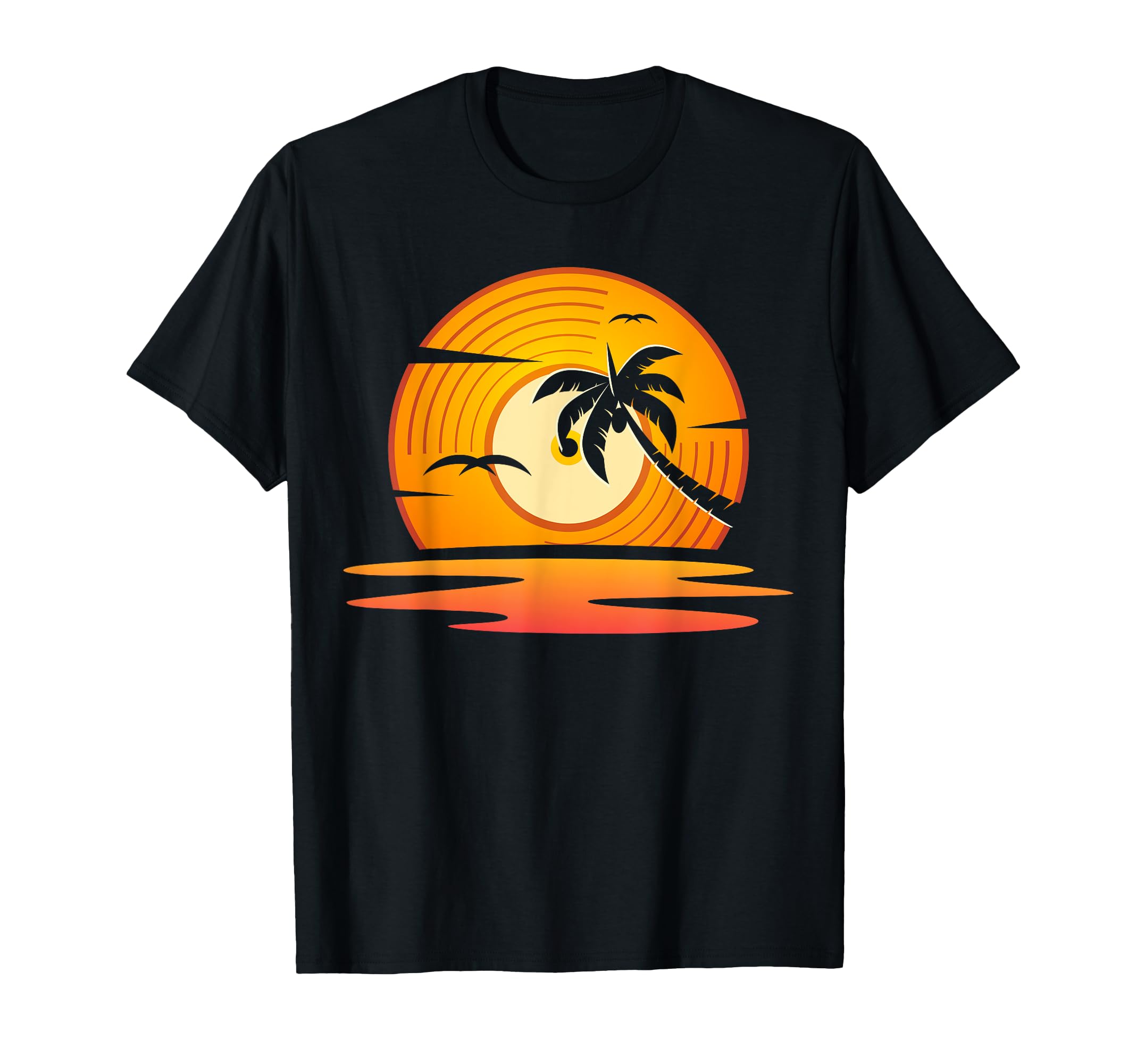 Vinyl Record Sunset Lp Records T-Shirt - Custom Art Print Unisex - T-Shirt, Sweatshirt, Hoodie