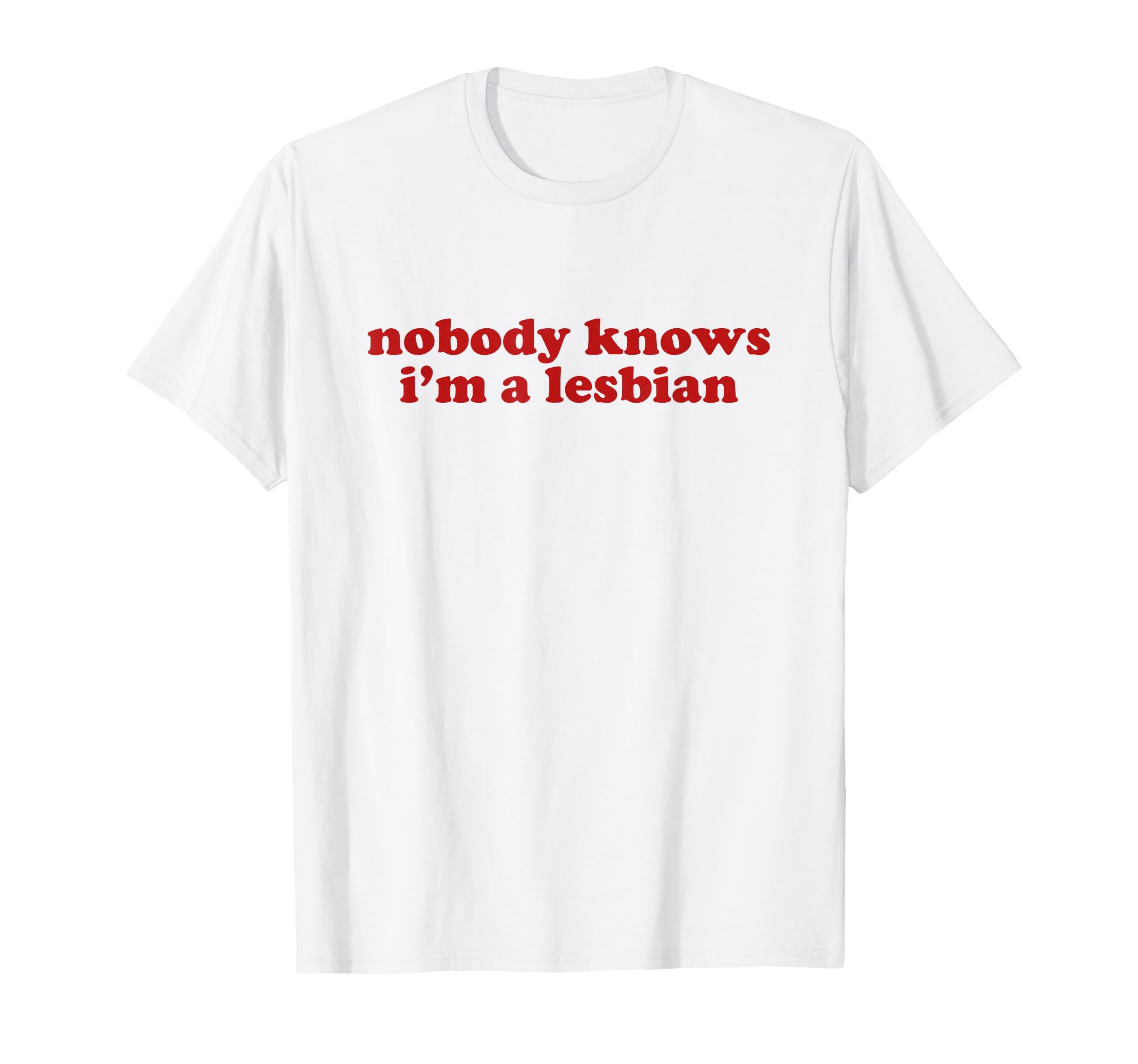 Nobody Knows Im Lesbian Y2K Aesthetic T-Shirt - Trendy Graphic for Adults - T-Shirt, Sweatshirt, Hoodie