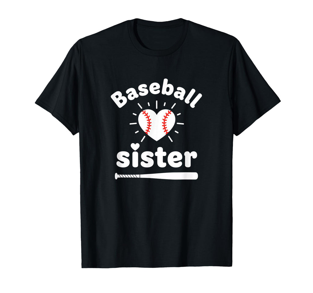 Baseball Sister Heart Bat Funny T-Shirt - Minimalist Print for Adults - T-Shirt, Sweatshirt, Hoodie