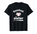 Baseball Sister Heart Bat Funny T-Shirt - Minimalist Print for Adults - T-Shirt, Sweatshirt, Hoodie