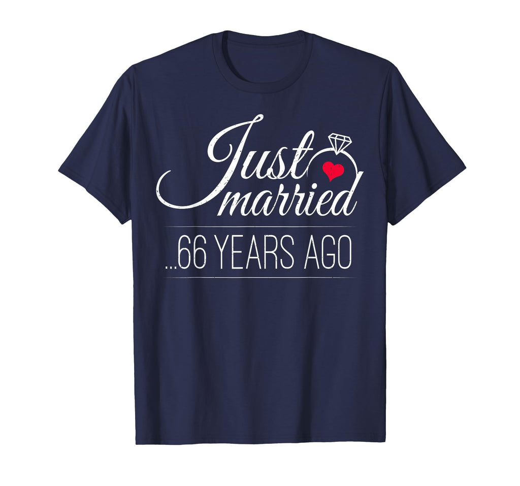 Just Married 66 Years Ago 66Th Wedding T-Shirt - Novelty Apparel Men Women - T-Shirt, Sweatshirt, Hoodie