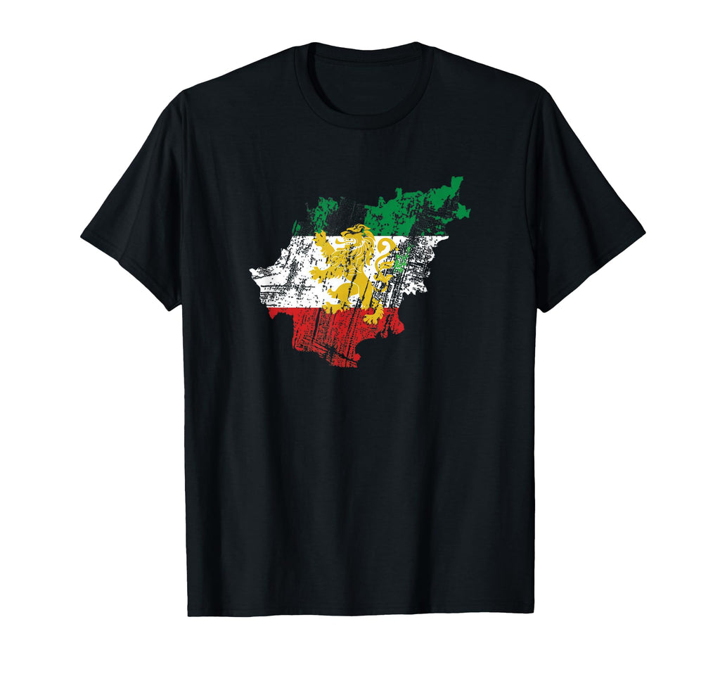 Iran Lion Flag Map Distressed Art T-Shirt - Streetwear Style Unisex - T-Shirt, Sweatshirt, Hoodie