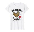 Baseball Sister Leopard Heart T-Shirt - Casual Everyday Wear for Adults - T-Shirt, Sweatshirt, Hoodie