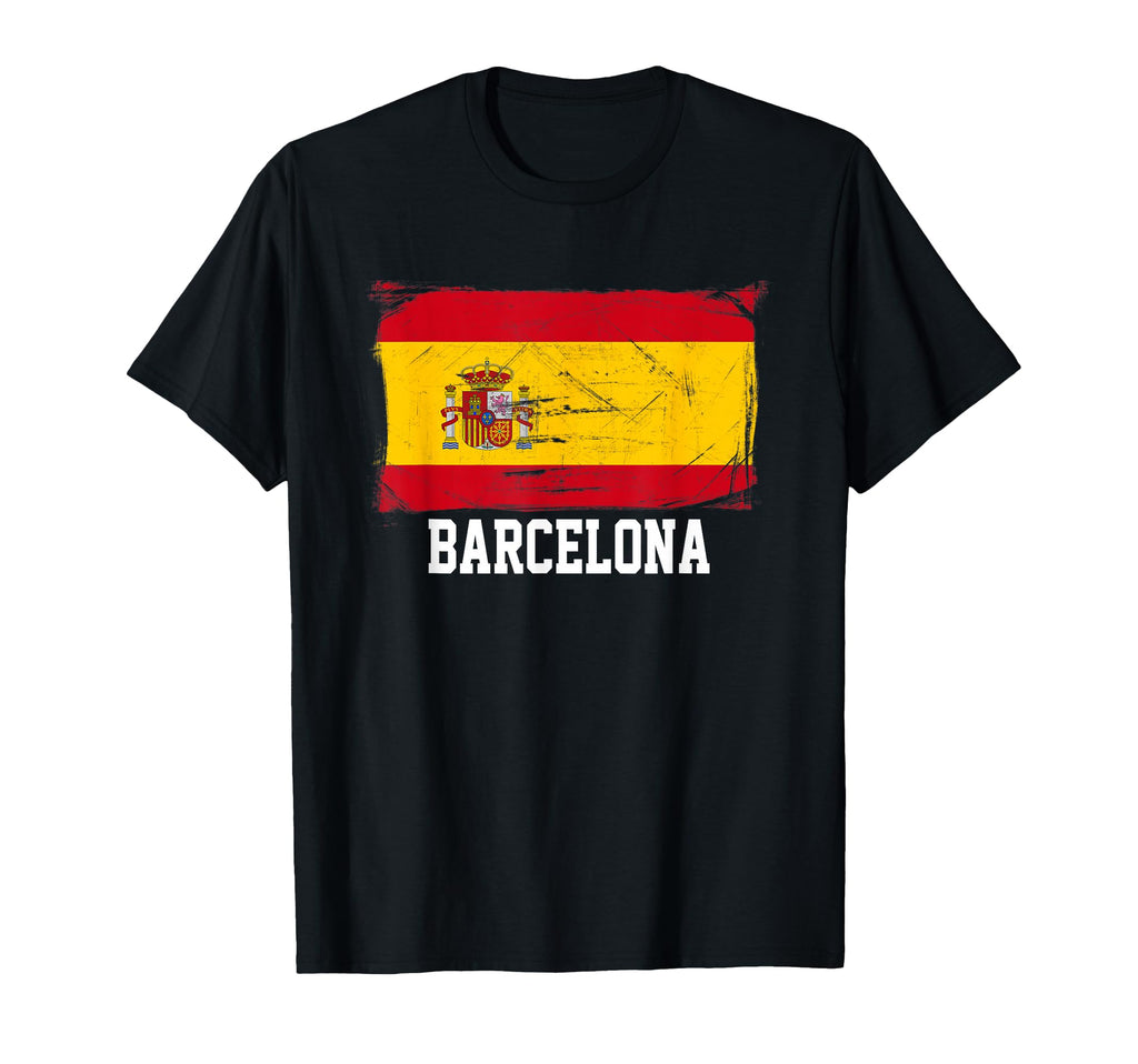 Barcelona Distressed Spanish Flag T-Shirt - Graphic Print for Adults - T-Shirt, Sweatshirt, Hoodie