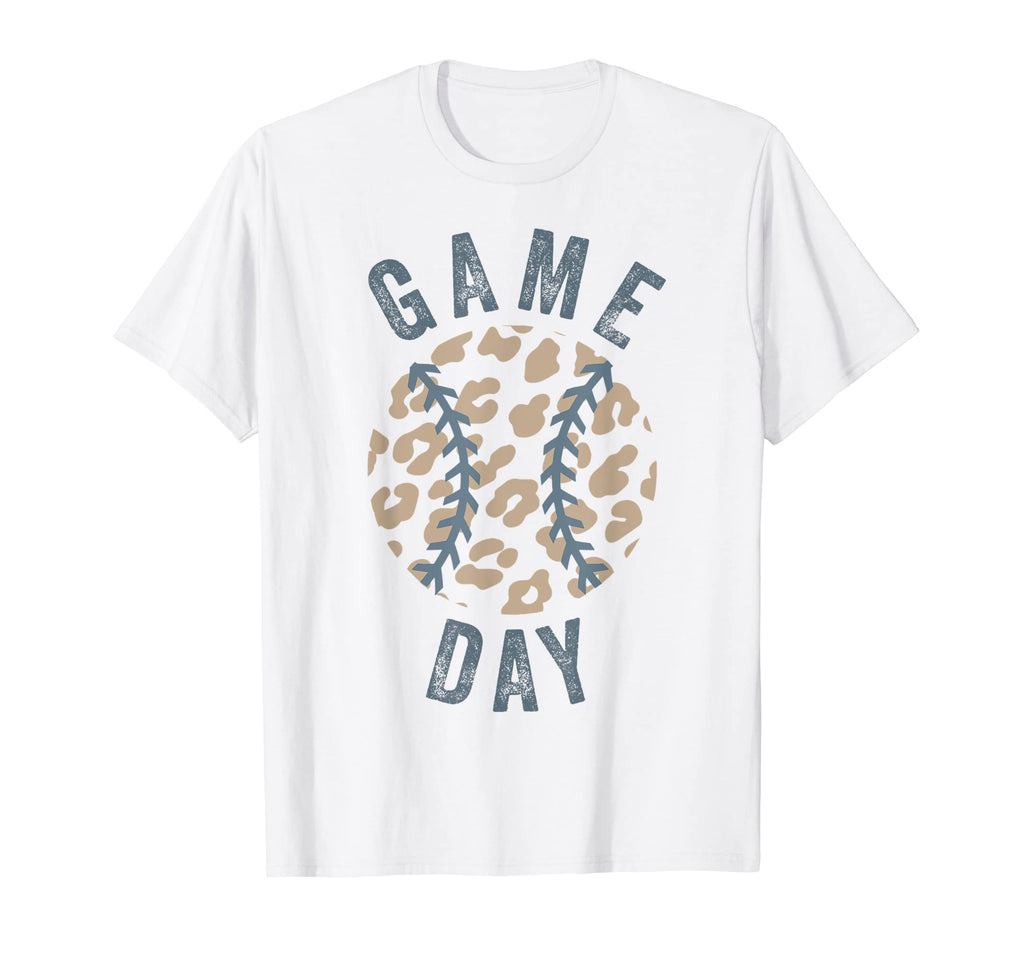 Game Day Baseball Softball Mom Leopard T-Shirt - Aesthetic Graphic Unisex - T-Shirt, Sweatshirt, Hoodie