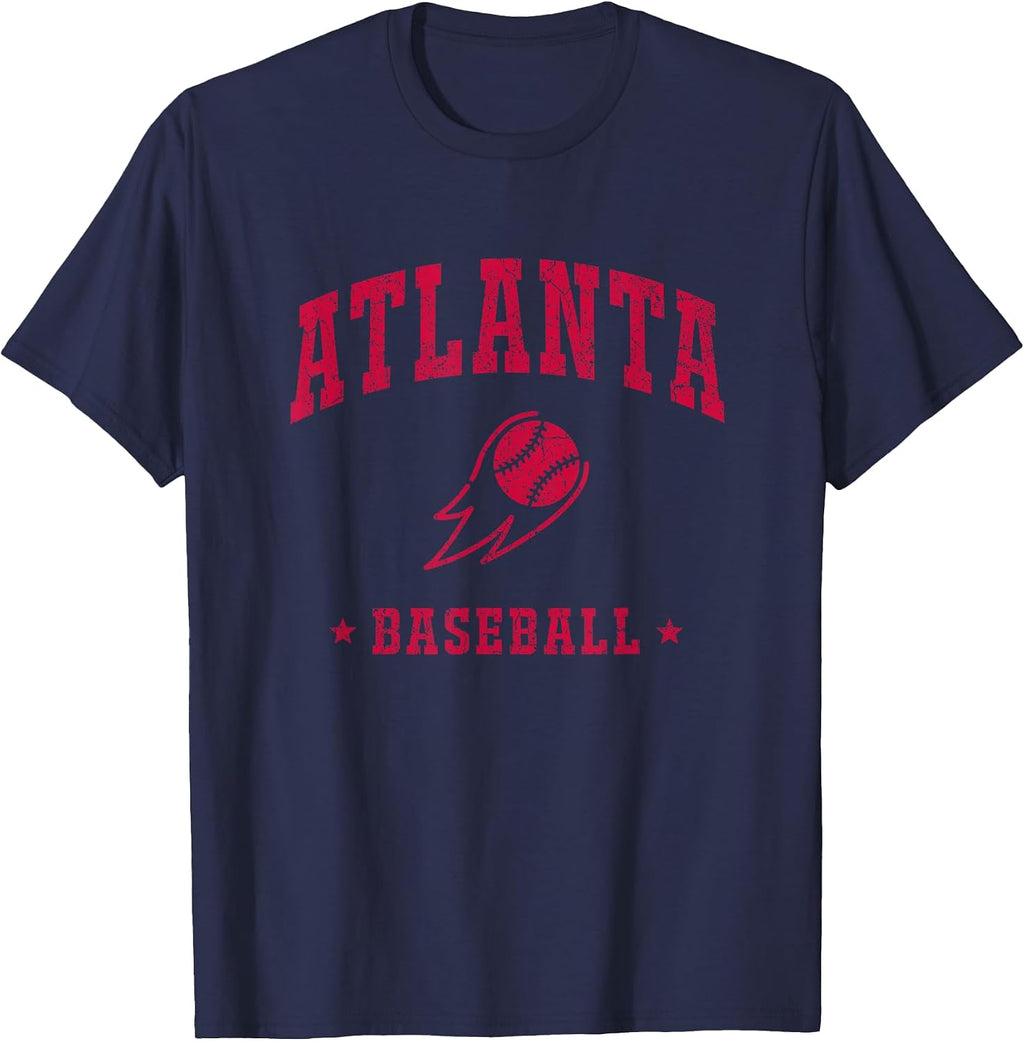 Atlanta Baseball Lovers Vintage - Adult & Kids T-Shirts, Sweatshirts & Hoodies apparel design preview 1