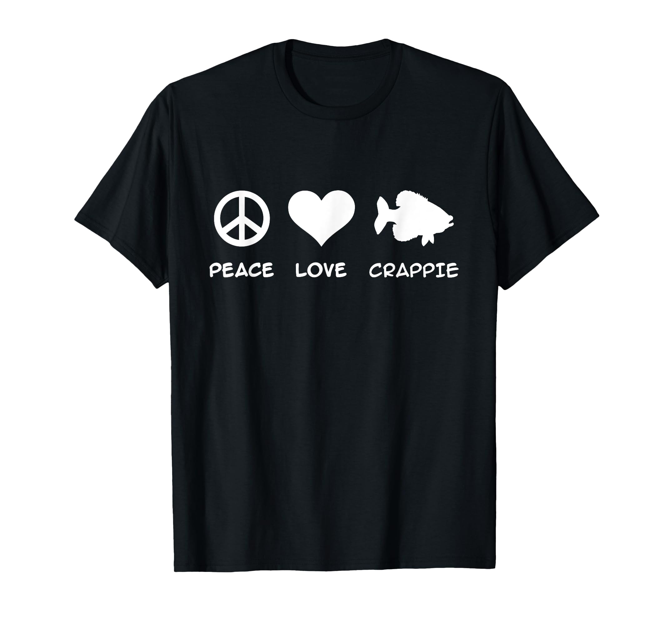 Crappie Peace Love T-Shirt - Trendy Graphic Unisex - T-Shirt, Sweatshirt, Hoodie