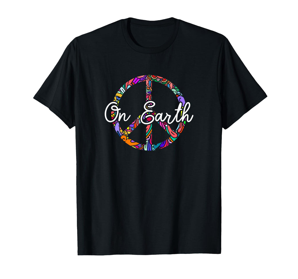 Peace Earth Peace Symbol Sign Hippie T-Shirt - Novelty Apparel for Adults - T-Shirt, Sweatshirt, Hoodie