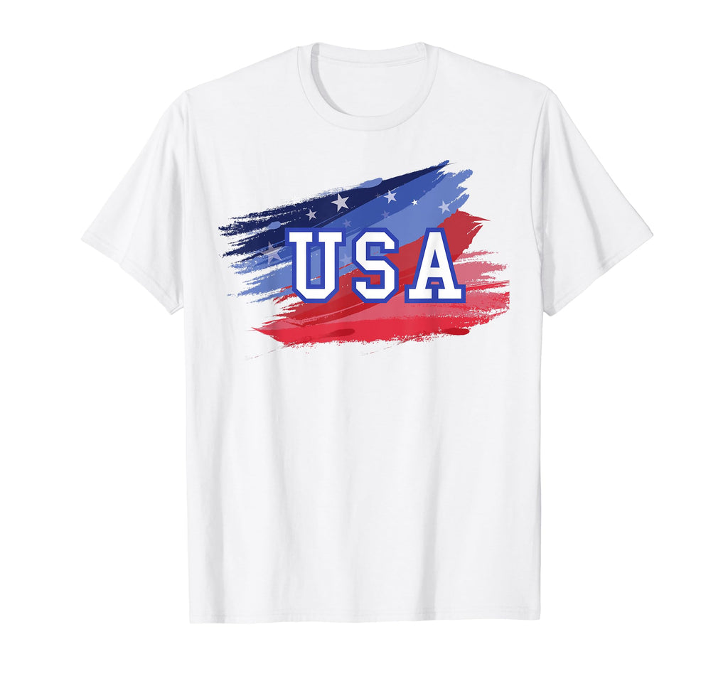 Usa Flag Distressed Usa Text And T-Shirt - Aesthetic Graphic Unisex - T-Shirt, Sweatshirt, Hoodie