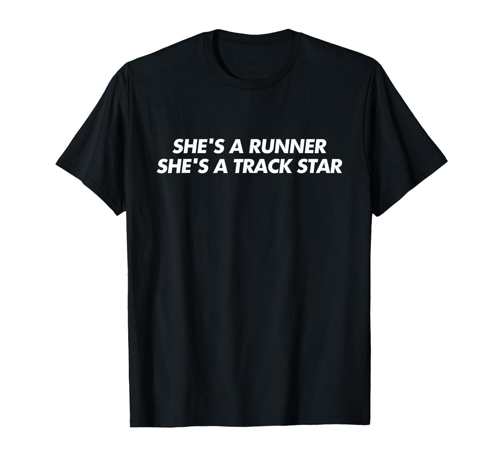 Shes Runner Shes Track Star Y2K T-Shirt - Minimalist Print Men Women - T-Shirt, Sweatshirt, Hoodie