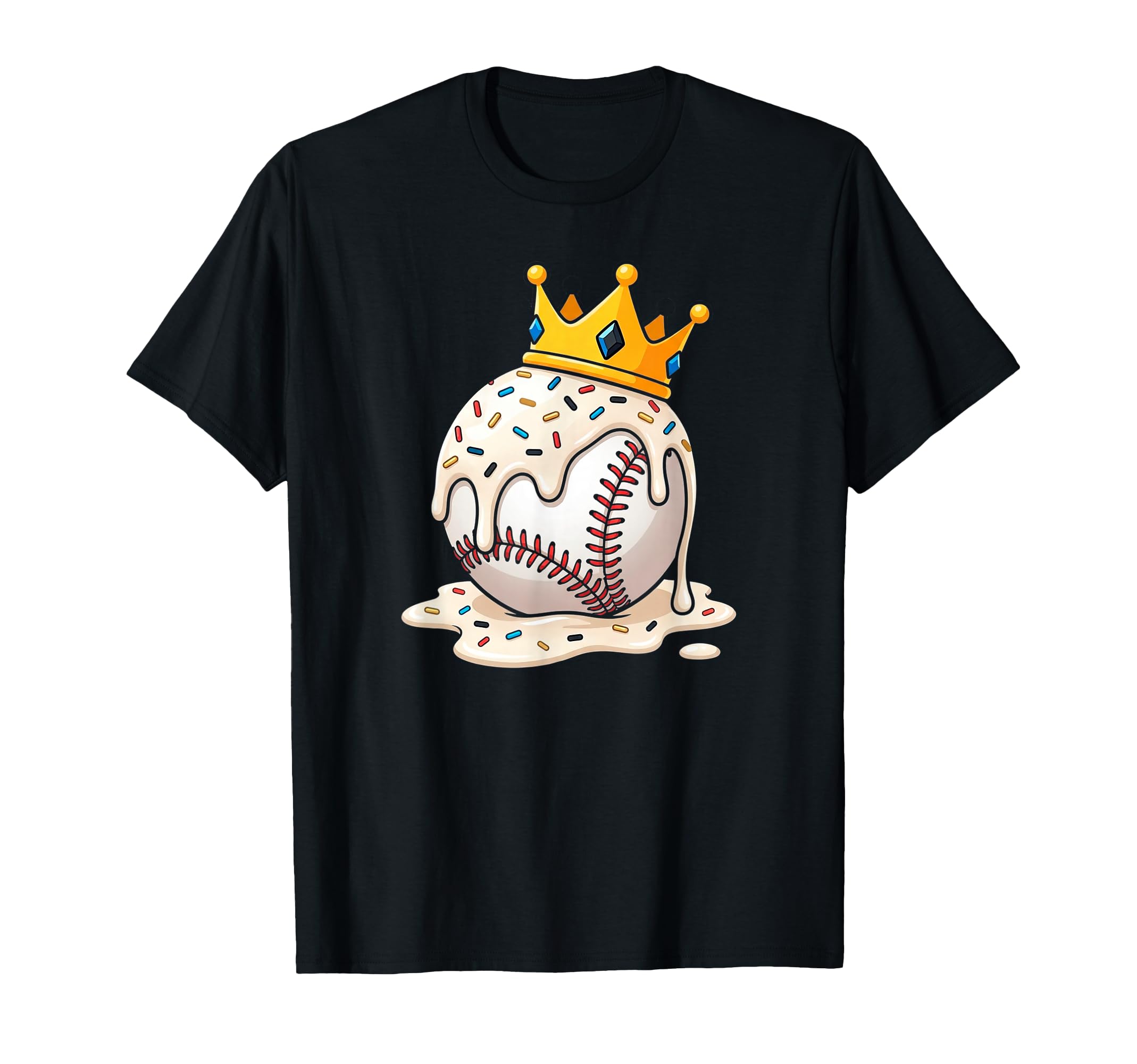 Baseball Drip Ice Cream Crown Melt T-Shirt - Aesthetic Graphic Unisex - T-Shirt, Sweatshirt, Hoodie