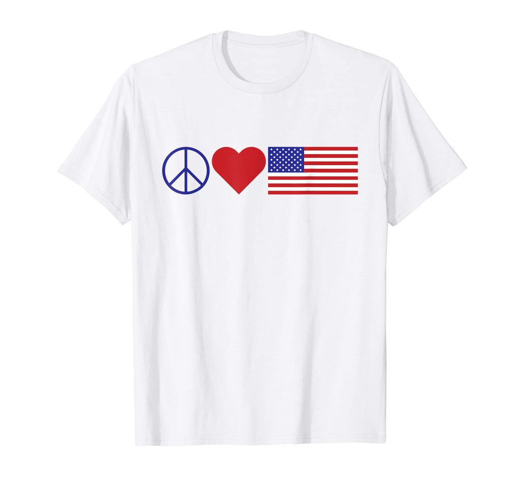 Peace Love America T-Shirt - Custom Art Print for Adults - T-Shirt, Sweatshirt, Hoodie