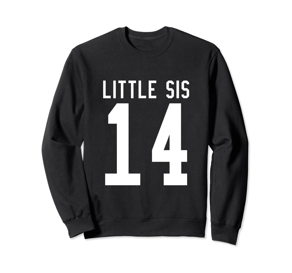 Number 14 Little Sis Biggest Fan Sweatshirt - Unique Graphic Men Women - T-Shirt, Sweatshirt, Hoodie