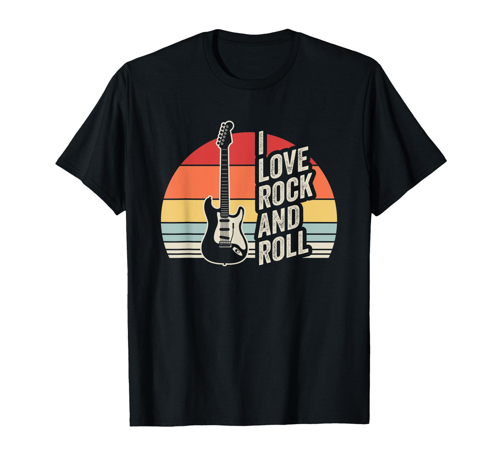 I Love Rock And Roll Guitar Sunset T-Shirt - Graphic Print for Adults - T-Shirt, Sweatshirt, Hoodie