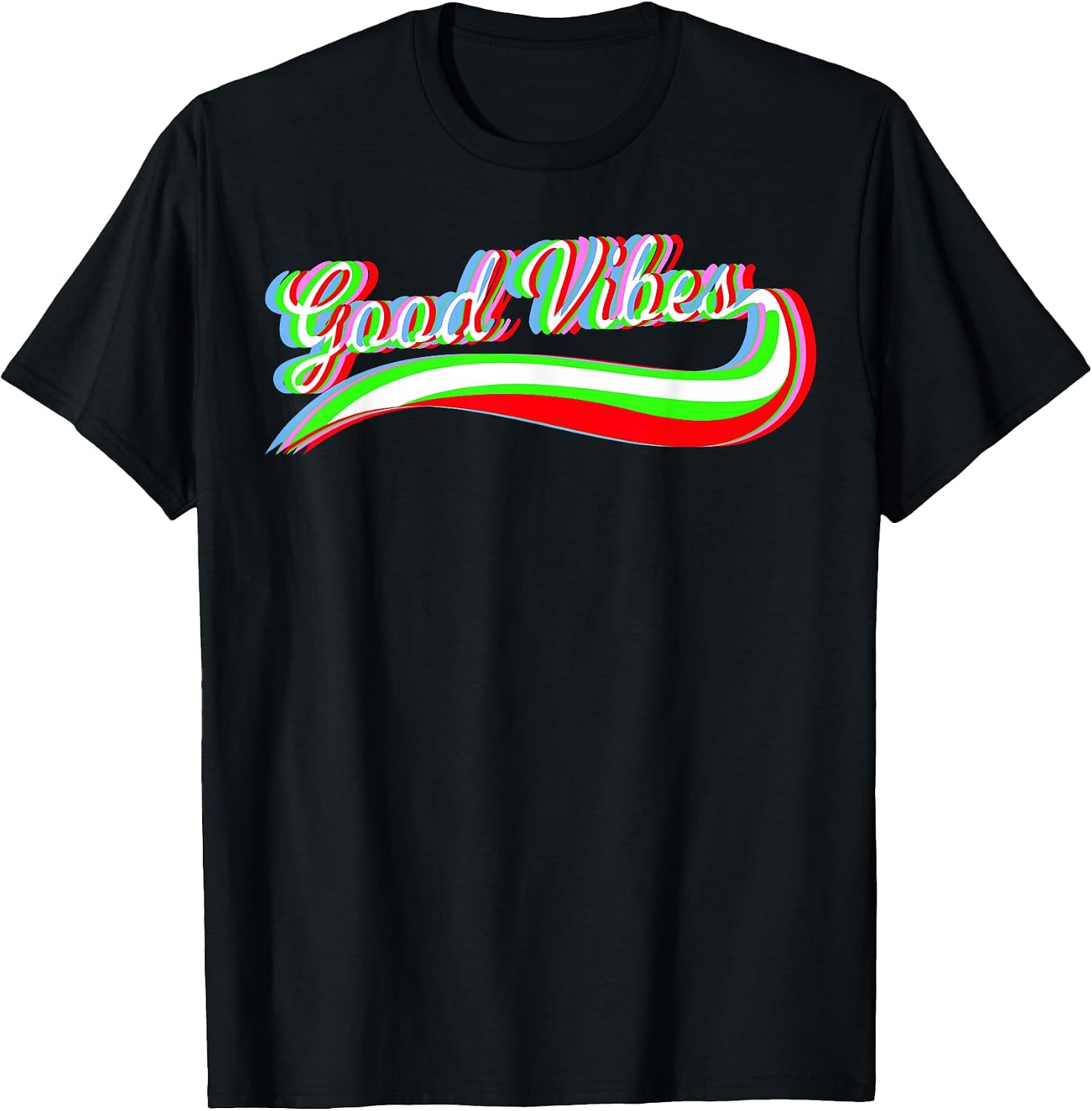 Trendy EDM Good Vibes Rave Anaglyph Gifts - Adult & Kids T-Shirts, Sweatshirts & Hoodies apparel design preview 1