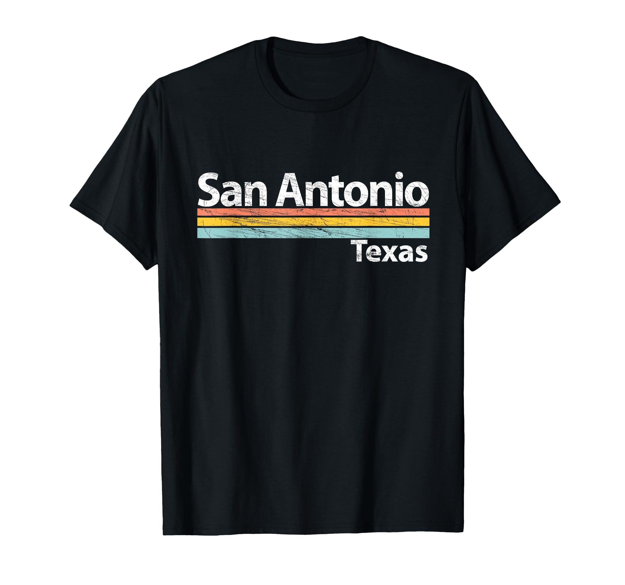 San Antonio Texas Worn Stripes T-Shirt - Custom Art Print for Adults - T-Shirt, Sweatshirt, Hoodie