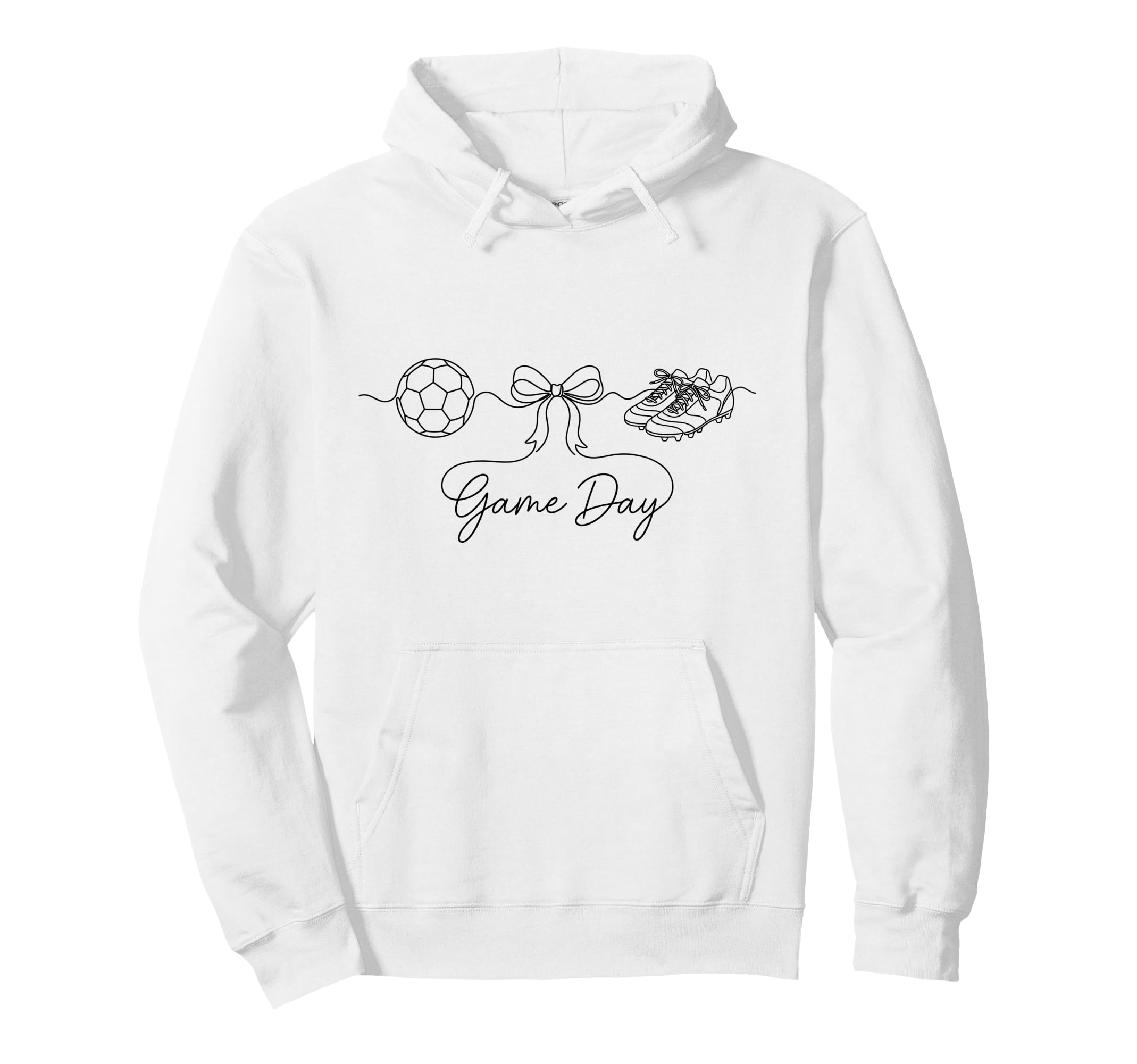 Game Day Soccer Mom Ball Bow Cleats Hoodie - Casual Everyday Wear Unisex - T-Shirt, Sweatshirt, Hoodie