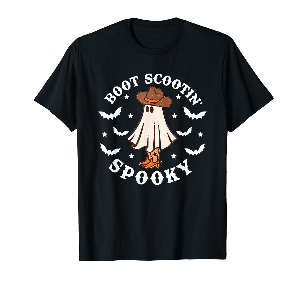 Western Halloween Ghost Funny Boot T-Shirt - Trendy Graphic for Adults - T-Shirt, Sweatshirt, Hoodie