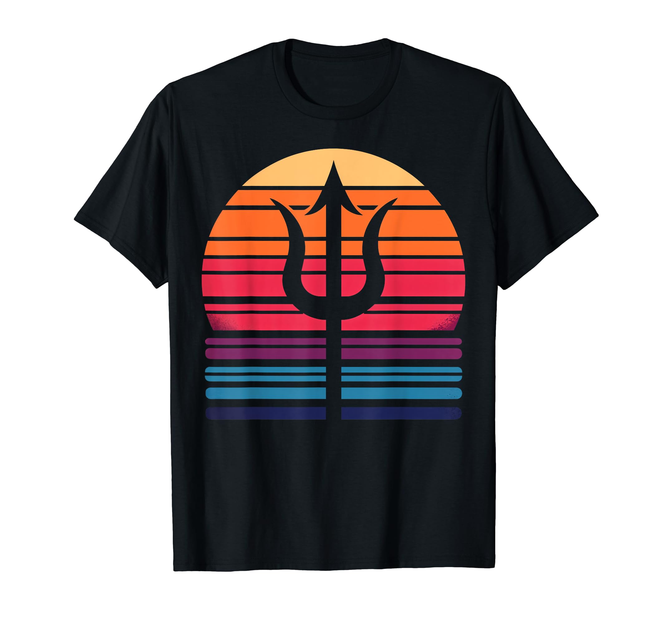 Trident Poseidon Sunset Art T-Shirt - Novelty Apparel for Adults - T-Shirt, Sweatshirt, Hoodie