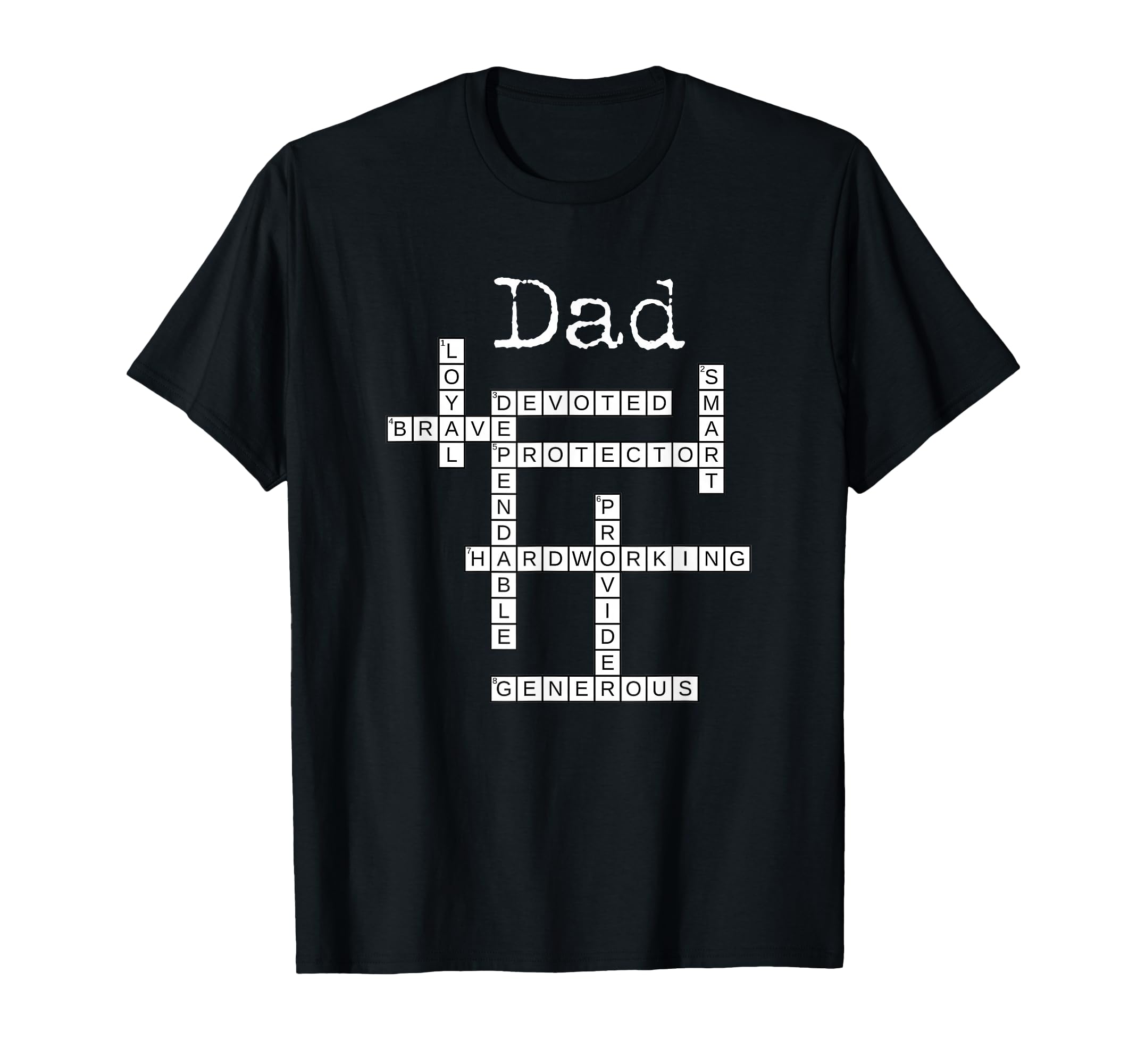 Dad Crossword Fathers Day Love Word Games T-Shirt - Novelty Apparel Unisex - T-Shirt, Sweatshirt, Hoodie
